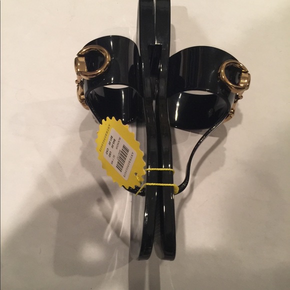 Jeffrey Campbell x Anthropologie 10M A Lil Bit Shiny Slip On Open Toe Flat Thong - Picture 4 of 5